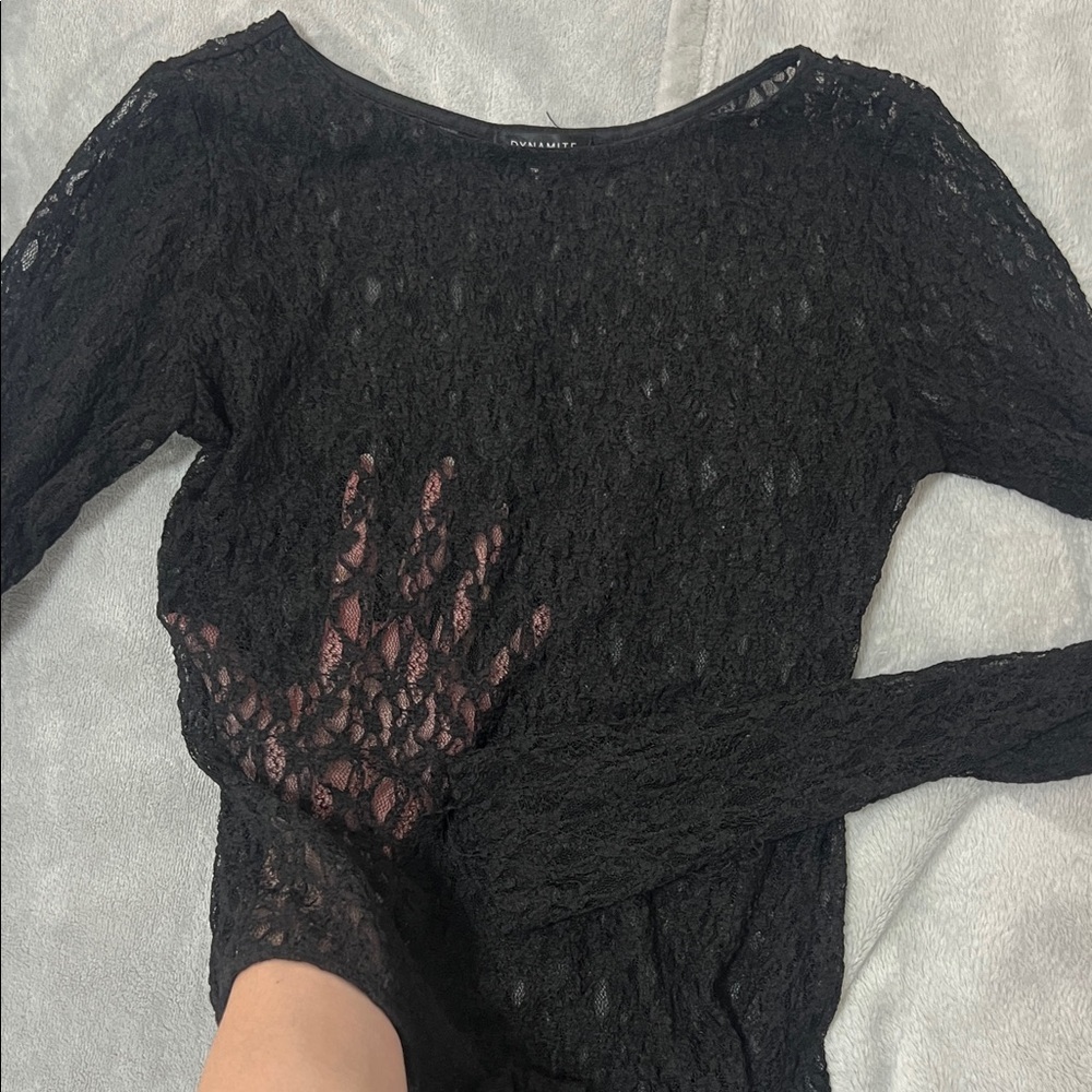 Dynamite Black Lace Top